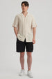 Camisa Hombre Transparente Beige