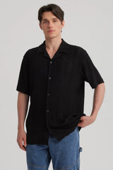 Camisa Hombre Transparente Negro