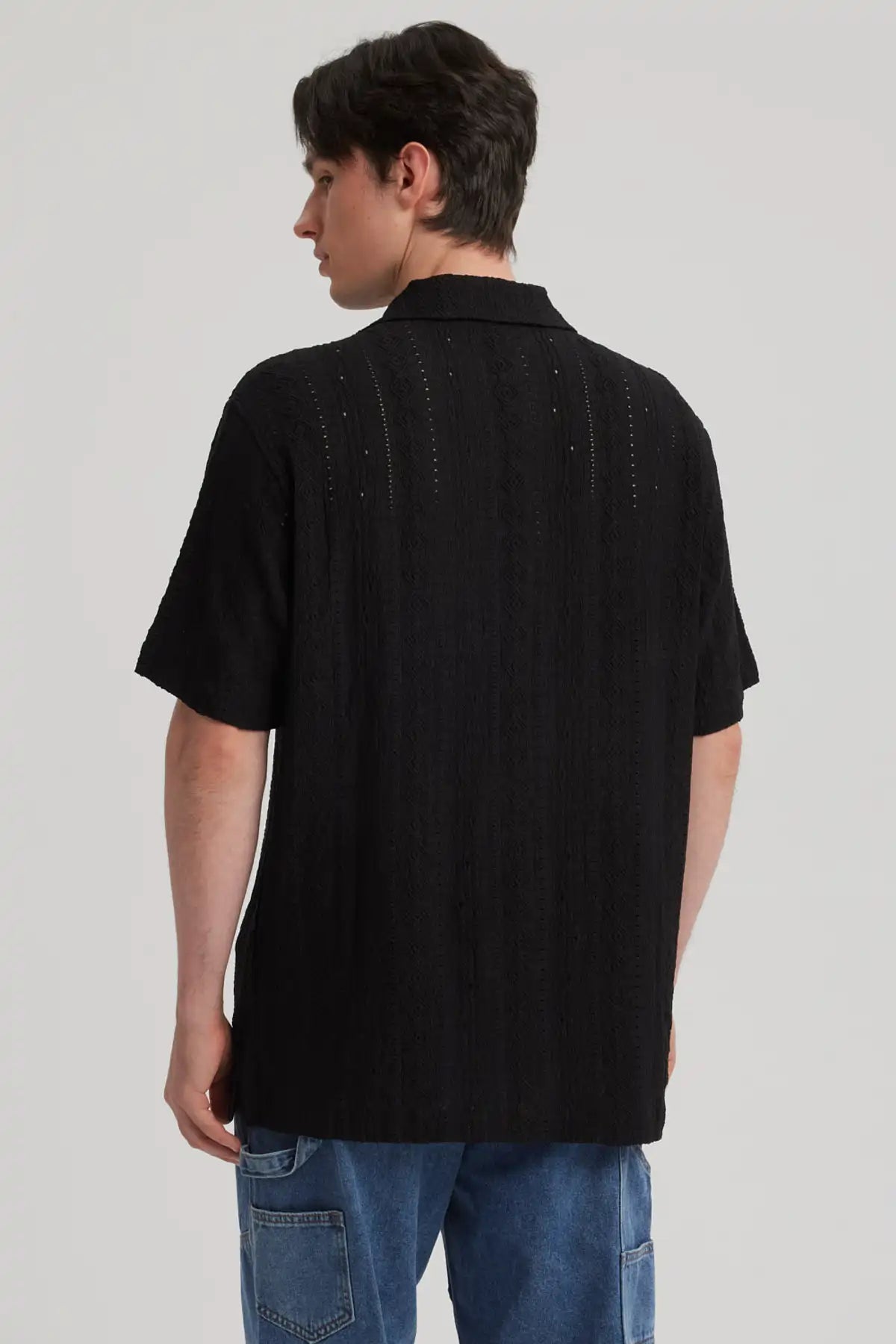 Camisa Hombre Transparente Negro