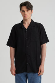 Camisa Hombre Textura Negro