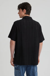 Camisa Hombre Textura Negro