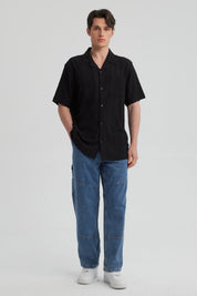 Camisa Hombre Textura Negro