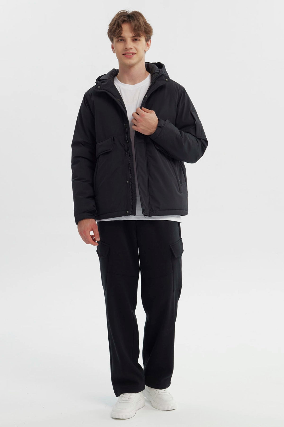 Parka Hombre Slim Negro
