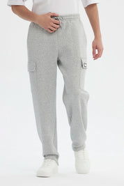 Pantalón Buzo Hombre Juvenil Pitillo Gris Melange