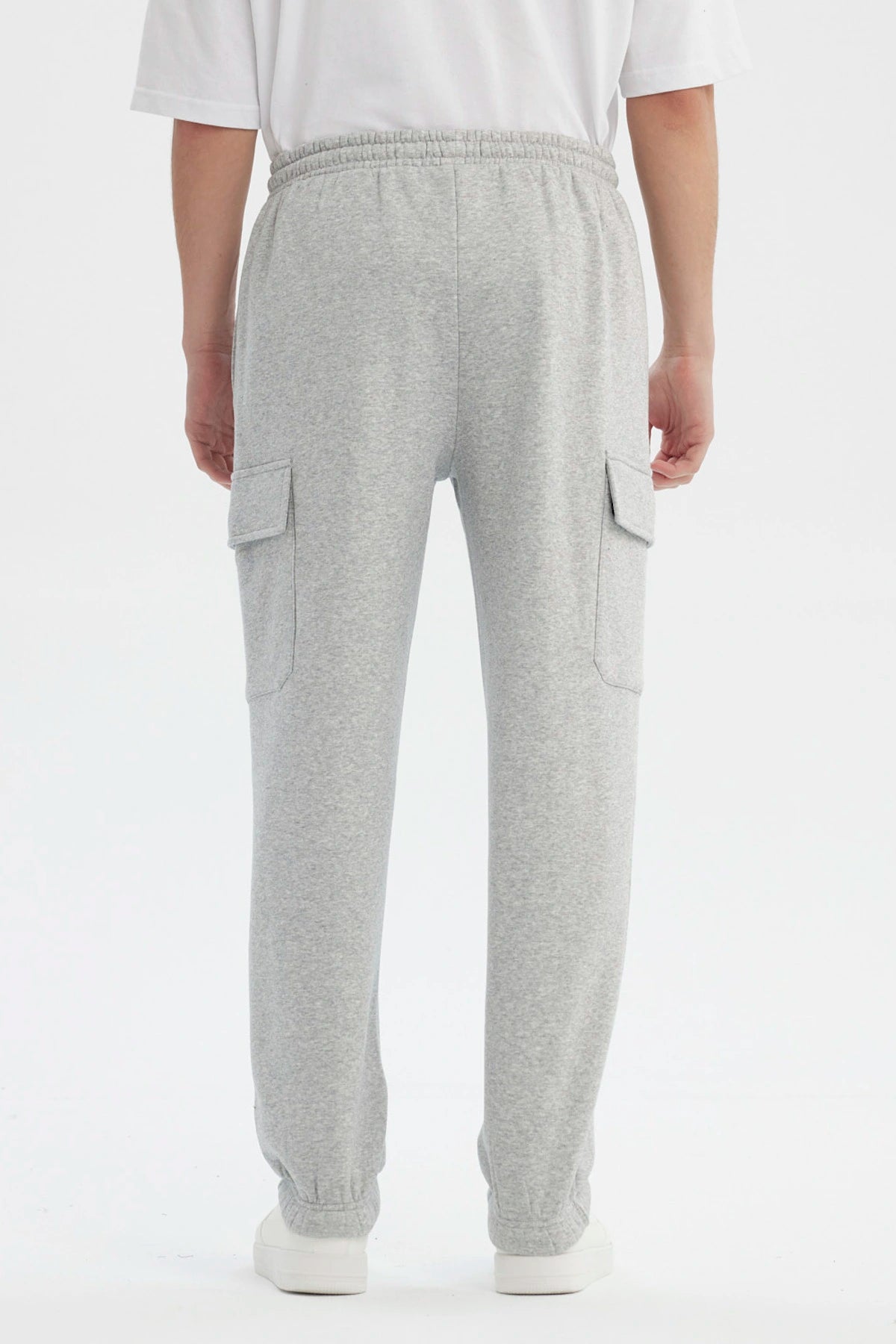 Pantalón Buzo Hombre Juvenil Pitillo Gris Melange