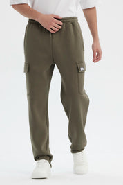 Pantalón Buzo Hombre Juvenil Pitillo Verde Militar