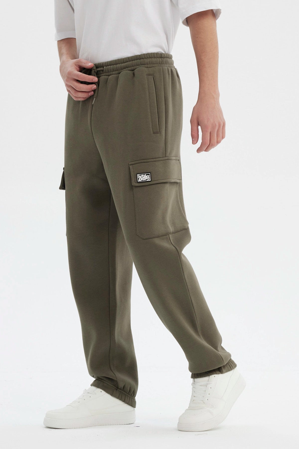 Pantalón Buzo Hombre Juvenil Pitillo Verde Militar