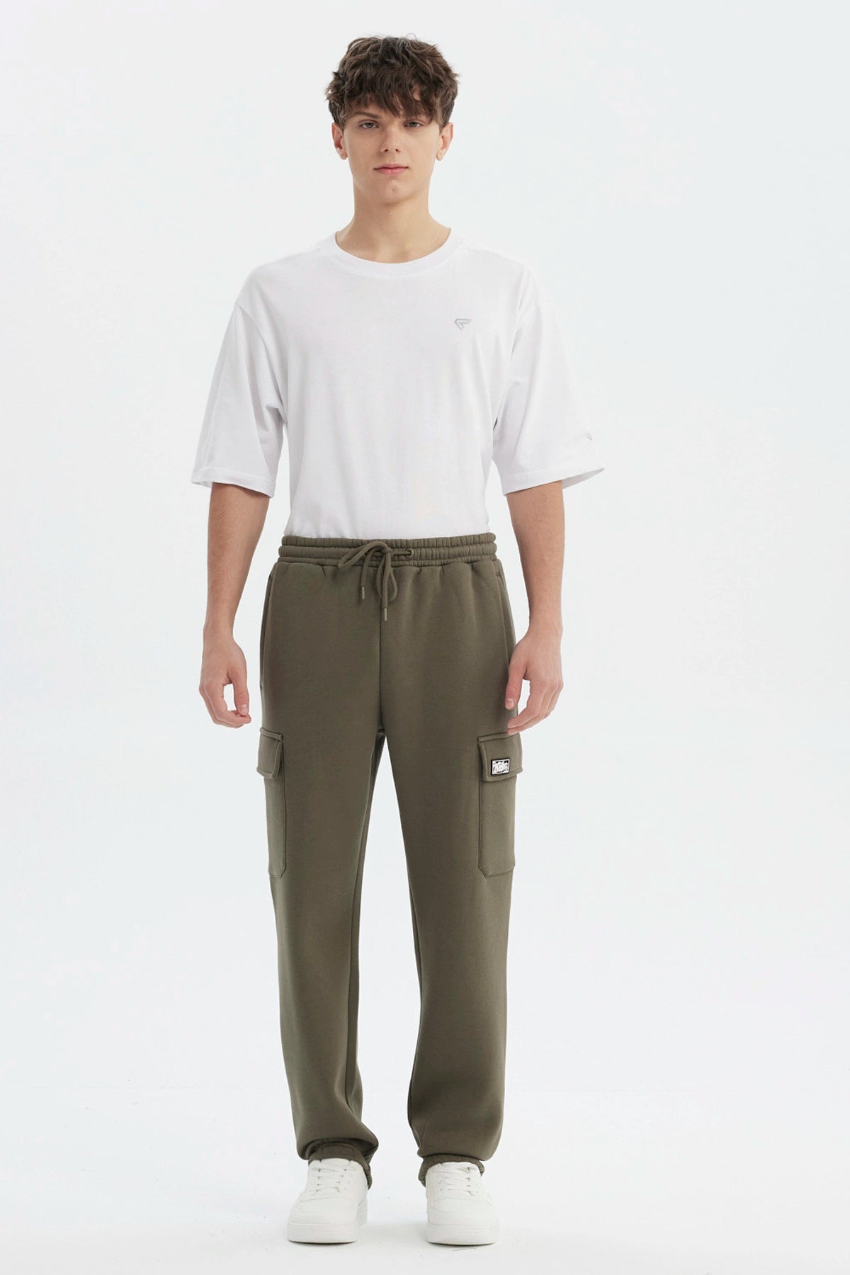 Pantalón Buzo Hombre Juvenil Pitillo Verde Militar
