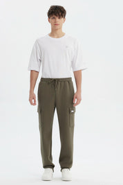 Pantalón Buzo Hombre Juvenil Pitillo Verde Militar