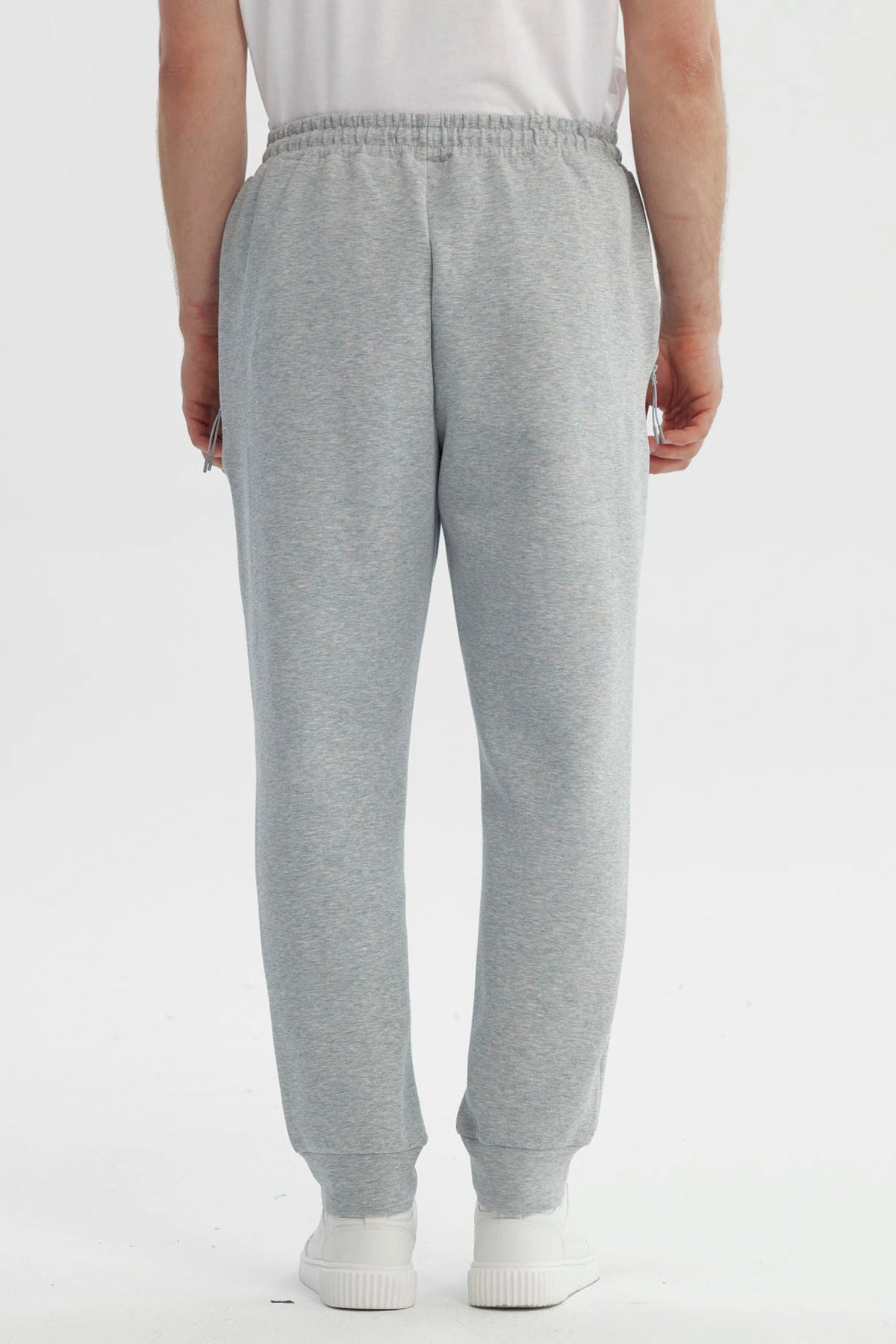 Pantalón Buzo Hombre Juvenil Pitillo Gris Melange