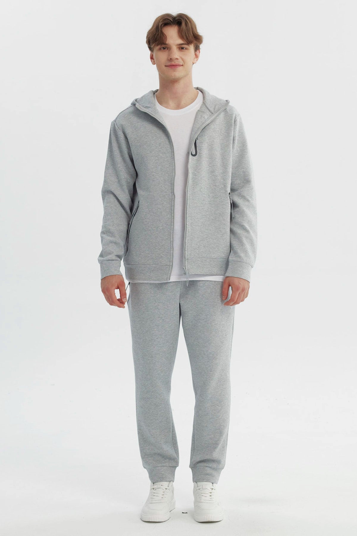 Polerón Hombre Slim Gris Melange