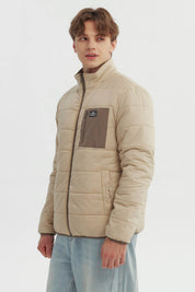 Parka Hombre Slim Reversible Marron Piedra