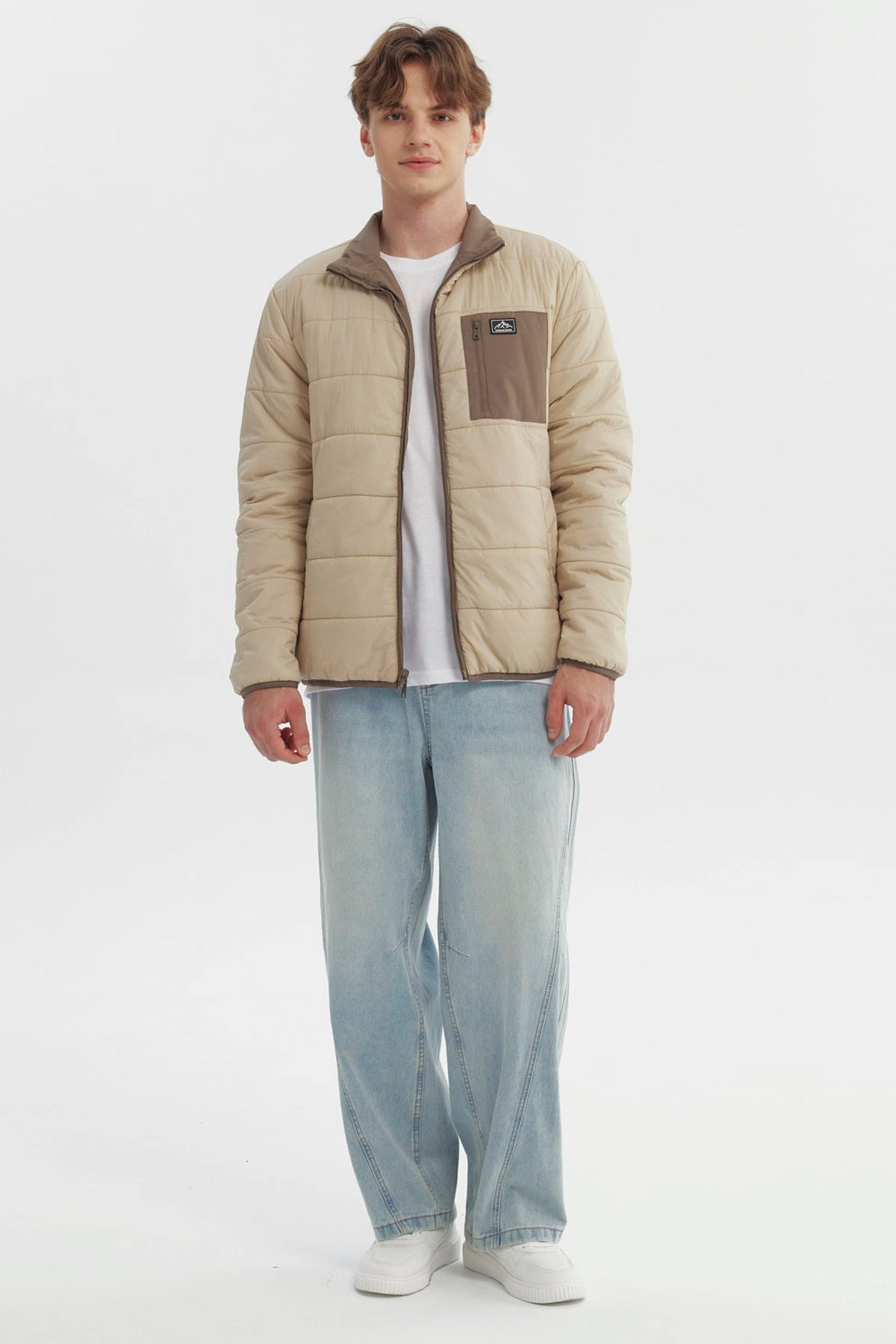 Parka Hombre Slim Reversible Marron Piedra