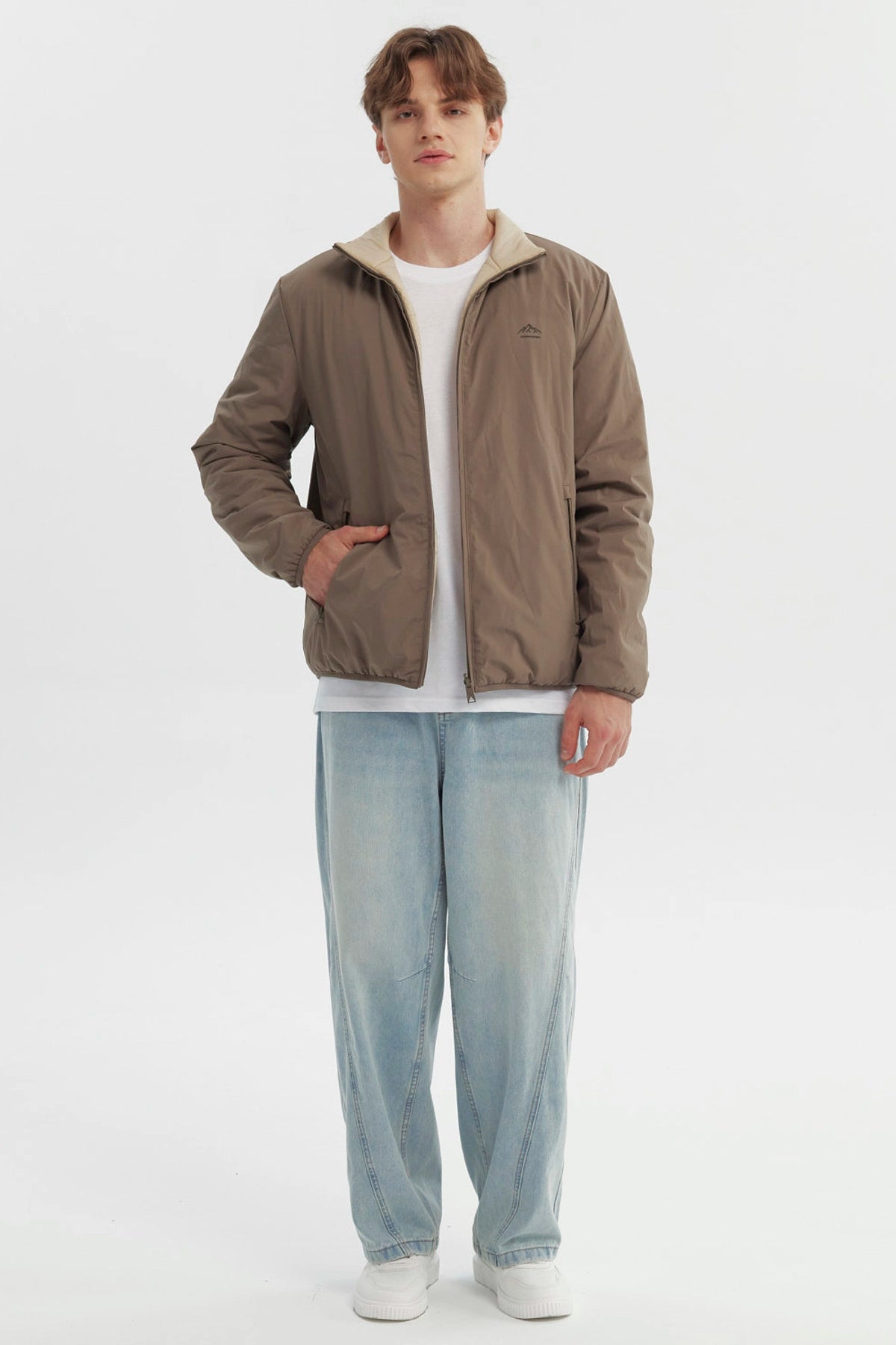 Parka Hombre Slim Reversible Marron Piedra