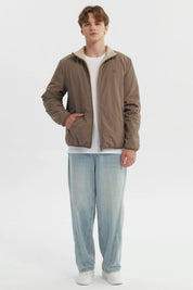 Parka Hombre Slim Reversible Marron Piedra