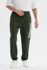 Pantalón Buzo Hombre Pitillo Verde Militar
