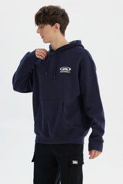Polerón Hombre Slim Con Gorro Azul Marino