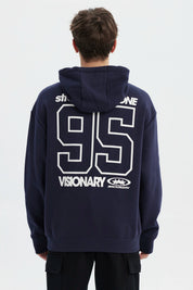 Polerón Hombre Slim Con Gorro Azul Marino