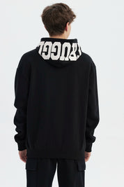 Polerón Hombre Slim Con Gorro Negro