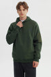 Polerón Hombre Slim Con Gorro Verde Militar