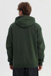 Polerón Hombre Slim Con Gorro Verde Militar