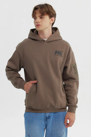Polerón Hombre Slim Con Gorro Marron
