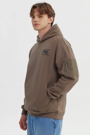 Polerón Hombre Slim Con Gorro Marron