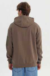 Polerón Hombre Slim Con Gorro Marron