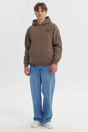 Polerón Hombre Slim Con Gorro Marron