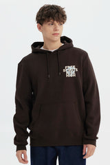 Polerón Hombre Slim Con Gorro Chocolate