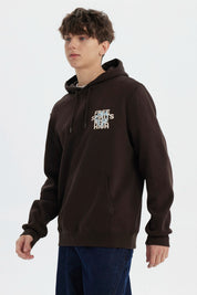 Polerón Hombre Slim Con Gorro Chocolate