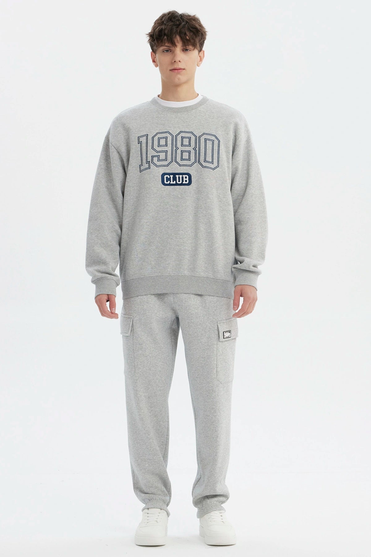 Polerón Hombre Slim Gris Melange