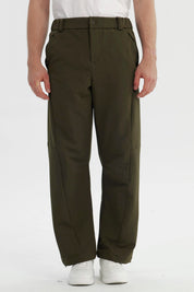Pantalón Hombre Calce Recto Verde Militar