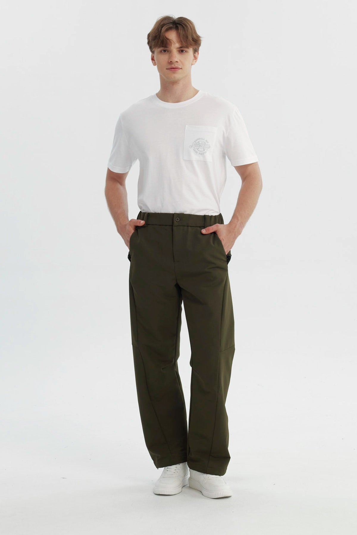Pantalón Hombre Calce Recto Verde Militar