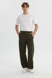 Pantalón Hombre Calce Recto Verde Militar