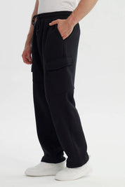 Pantalón Buzo Hombre Calce Recto Negro