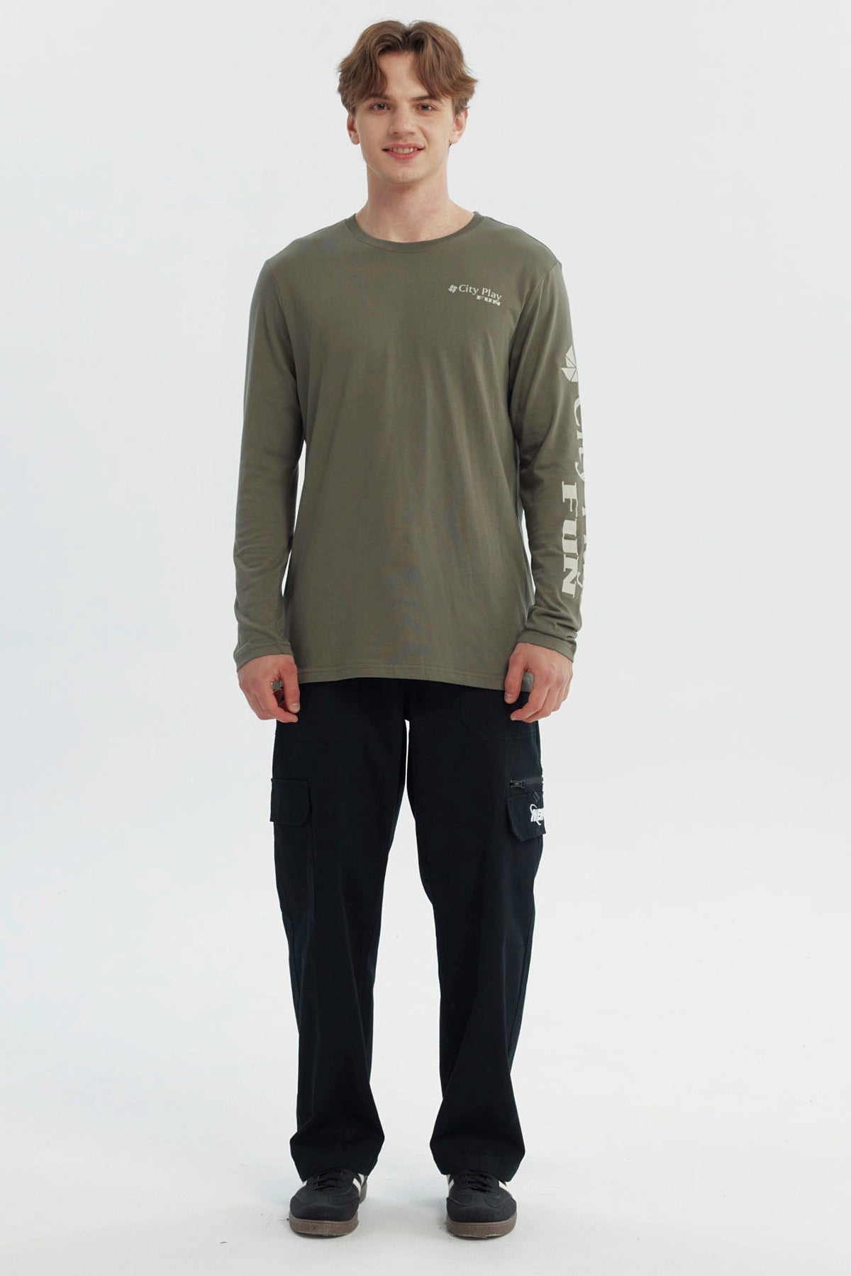 Polera Hombre Slim Verde Militar