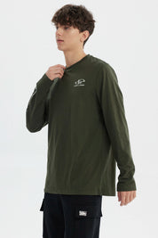 Polera Hombre Slim Verde Militar