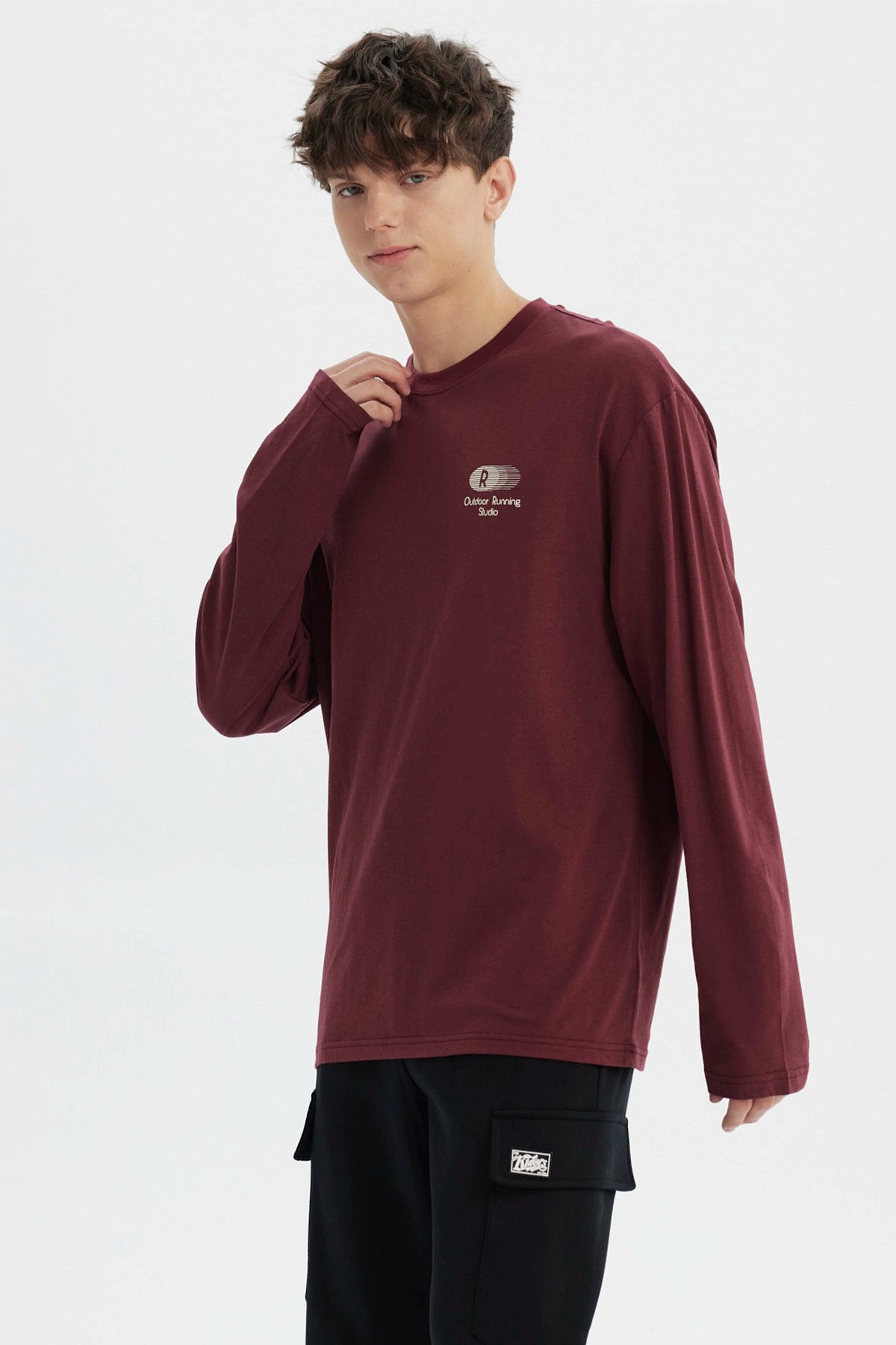 Polera Hombre Slim Burdeo