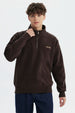 Sweater Hombre Slim Half Zipper Café Oscuro