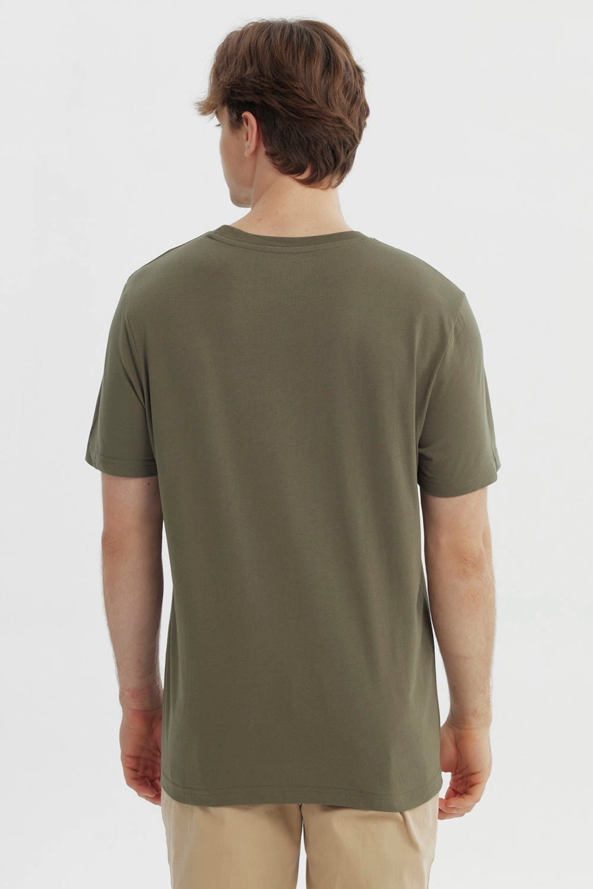 Polera Hombre Regular Verde Militar