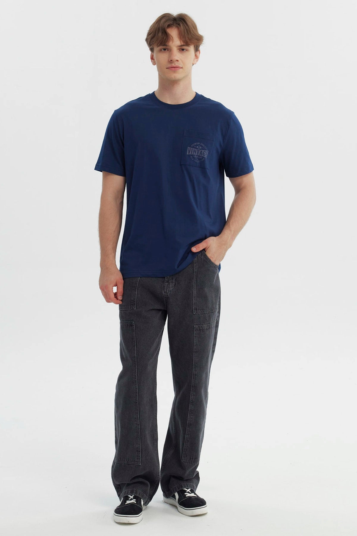 Polera Hombre Regular Azul Marino