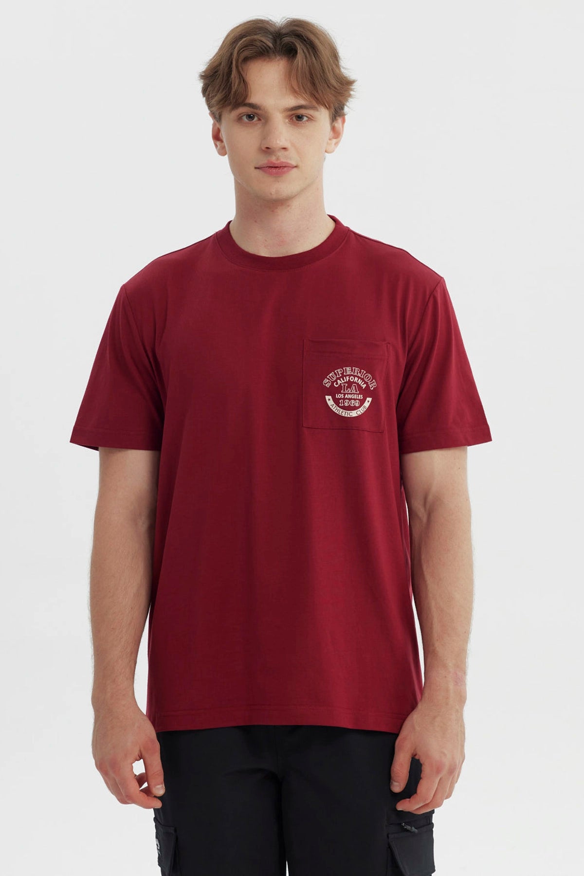 Polera Hombre Regular Burdeo