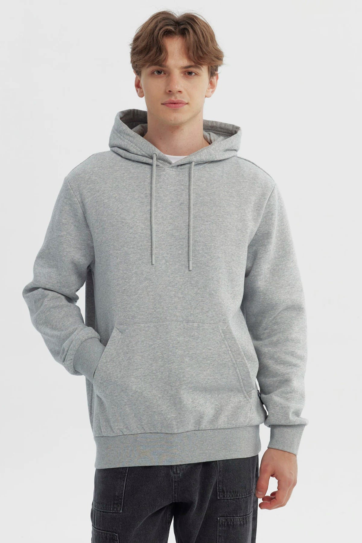 Polerón Hombre Regular Gris Melange