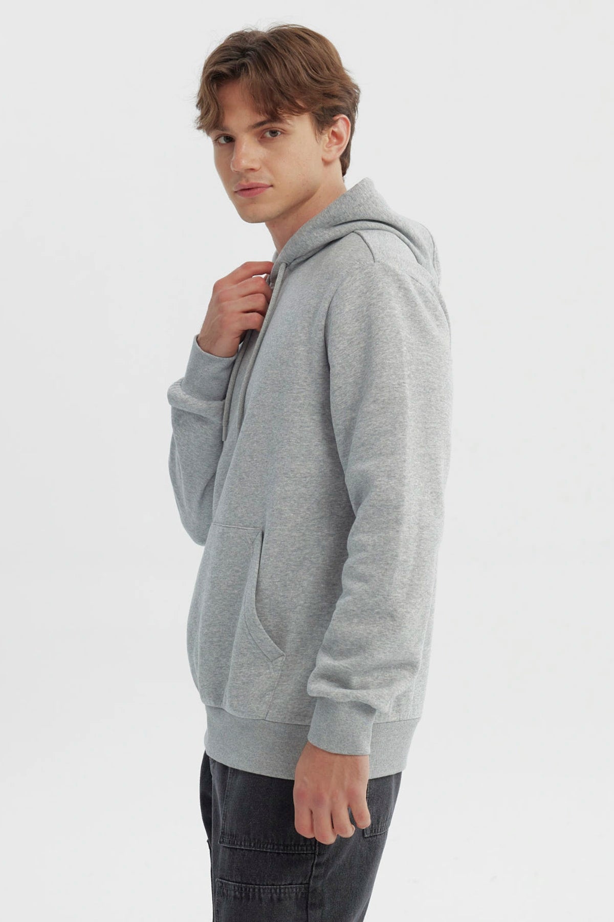 Polerón Hombre Regular Gris Melange
