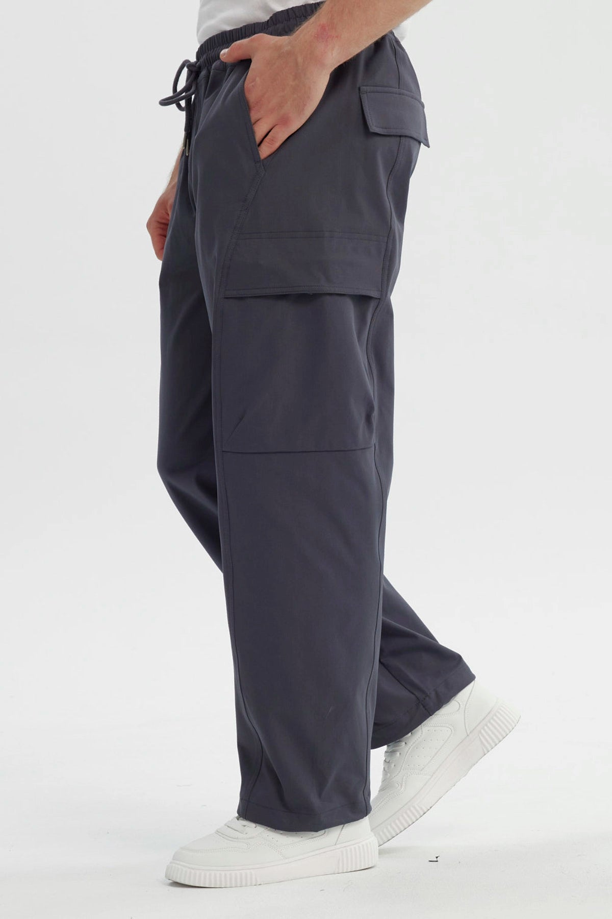 Pantalón Hombre Calce Recto Gris Oscuro