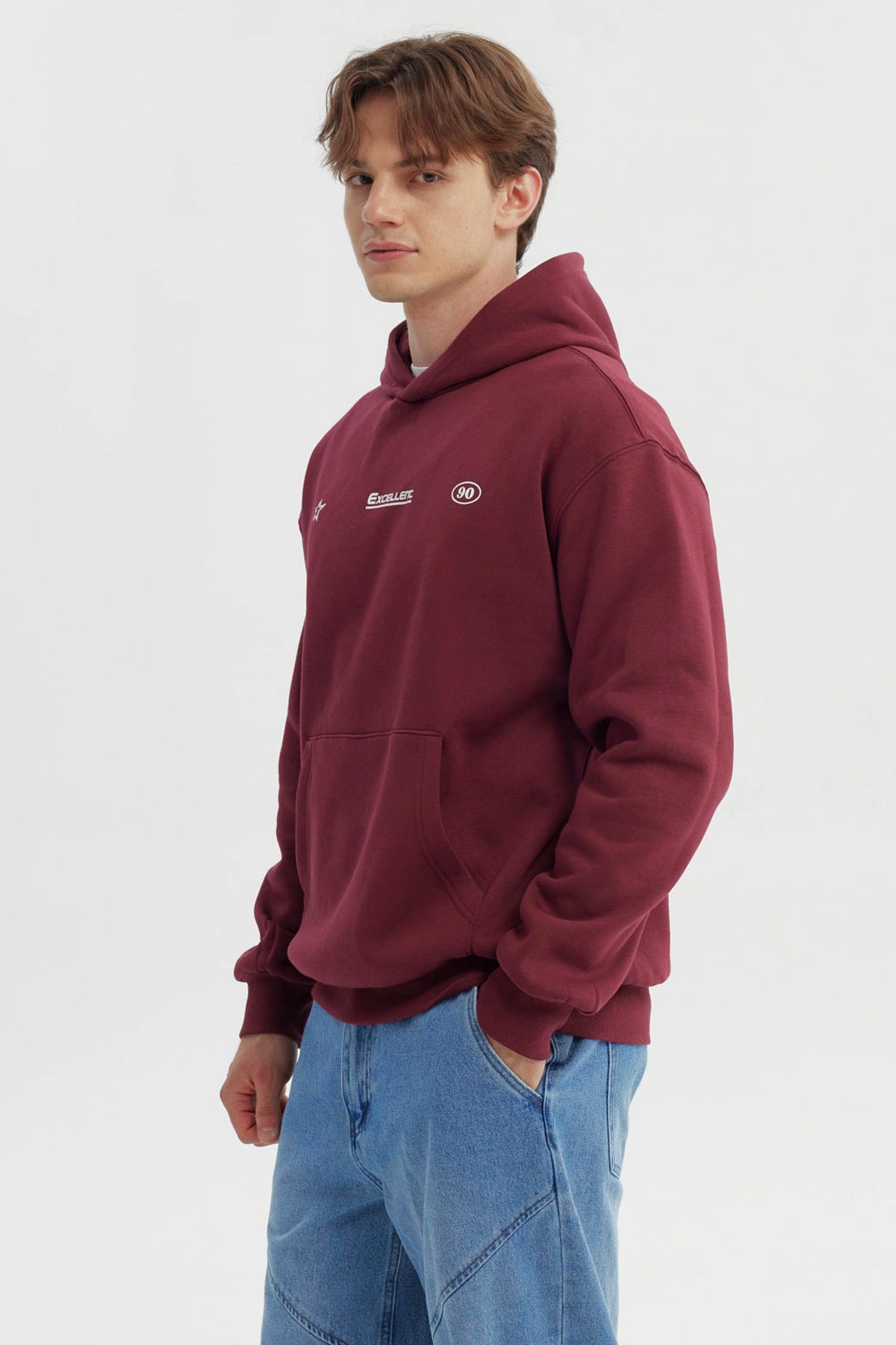 Polerón Hombre Oversize Burdeo