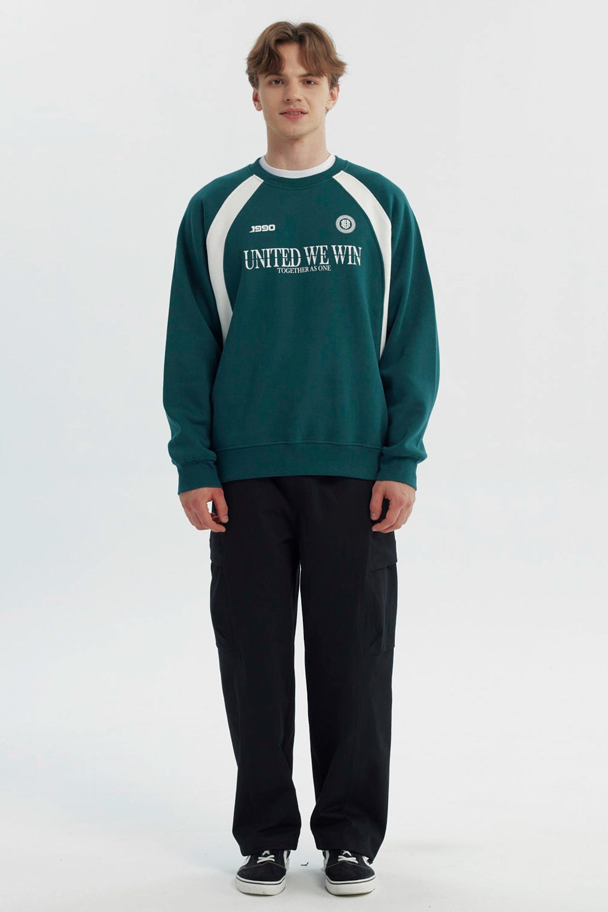 Polerón Hombre Oversize Verde Oscuro