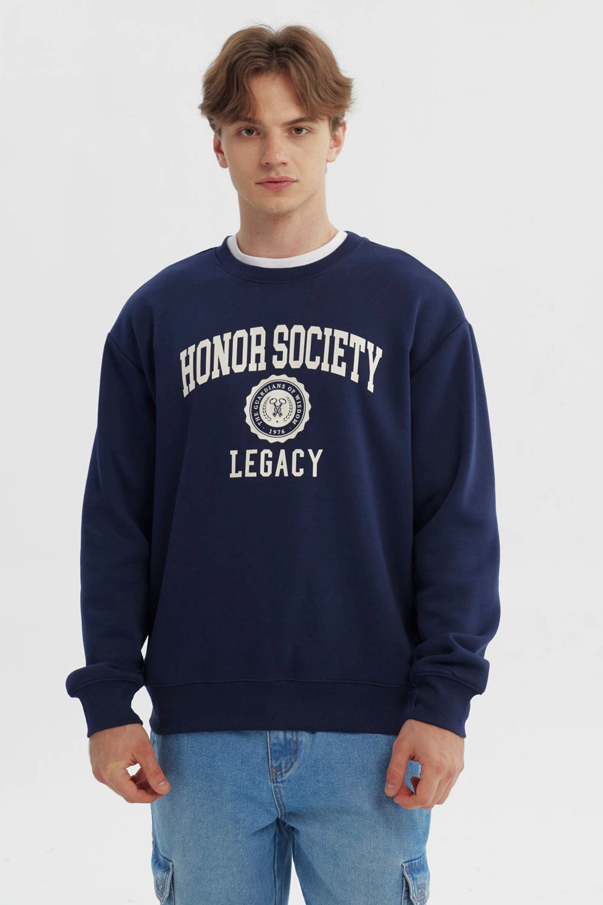 Polerón Hombre Oversize Azul Marino