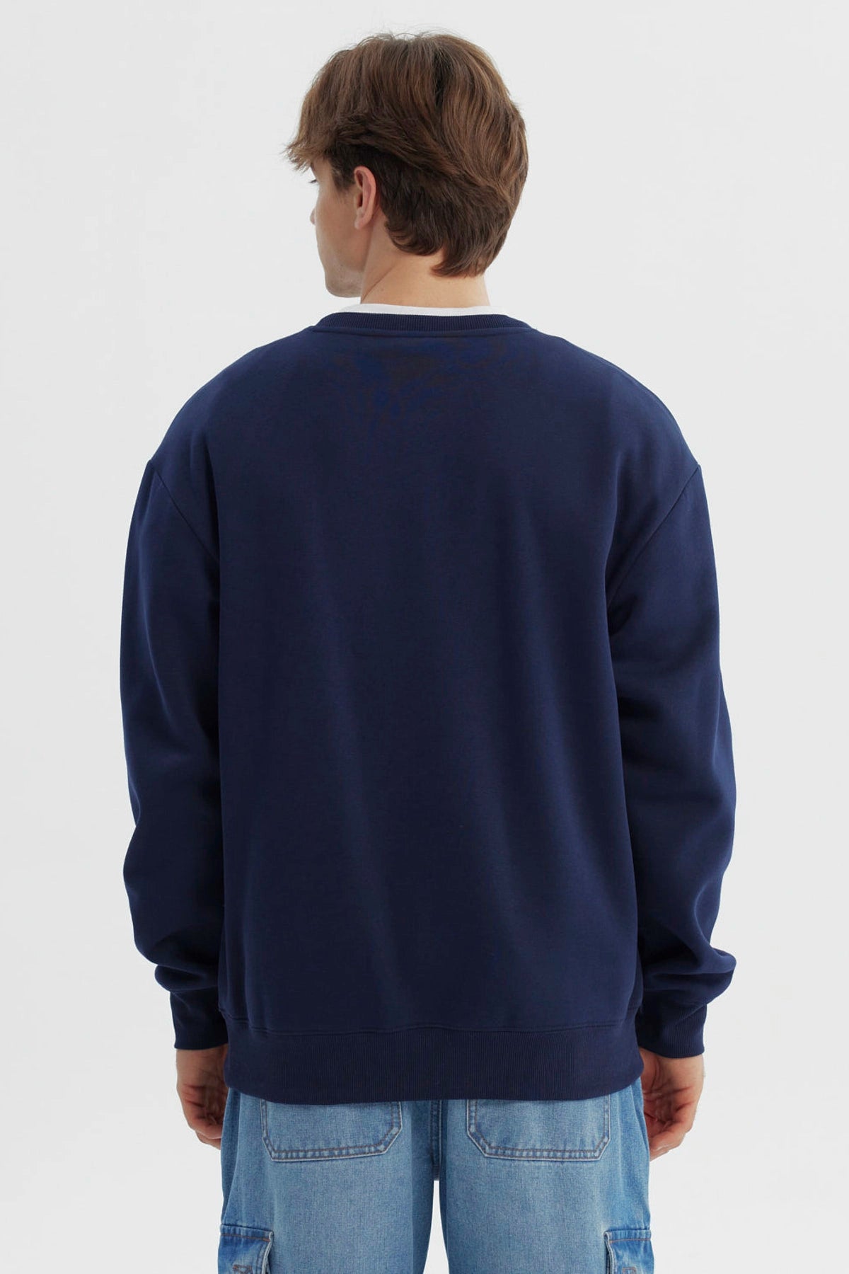 Polerón Hombre Oversize Azul Marino